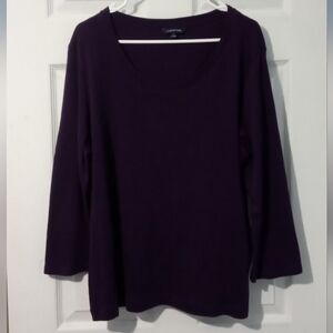 Lands' End Women's Deep Purple Long Sleeve Tee